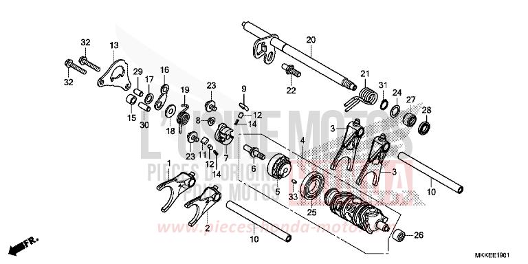 SCHALTTROMMEL (CRF1000D/D2/DL/DL2) von Africa Twin PEARL GLARE WHITE (NHB53HB) von 2019